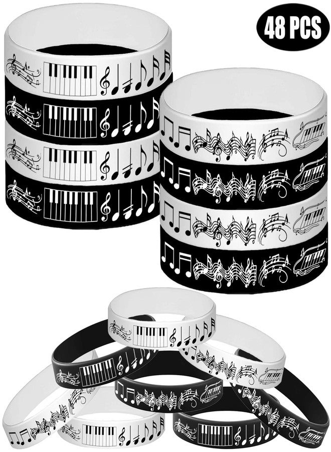 ATSMOICY 48PCS Piano Notes Rubber Bracelets Silicone Wristbands Party Favors-Choir Music Prize Candy Party Decorations Birthday Baby Shower Party Favors - Image 2